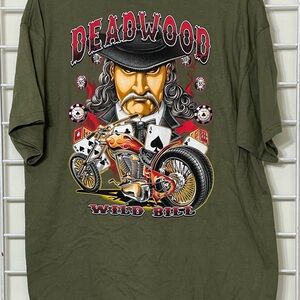 Deadwood South Dakota 2006 Motorcycle  Delta Men's T-Shirt Large Olive Green